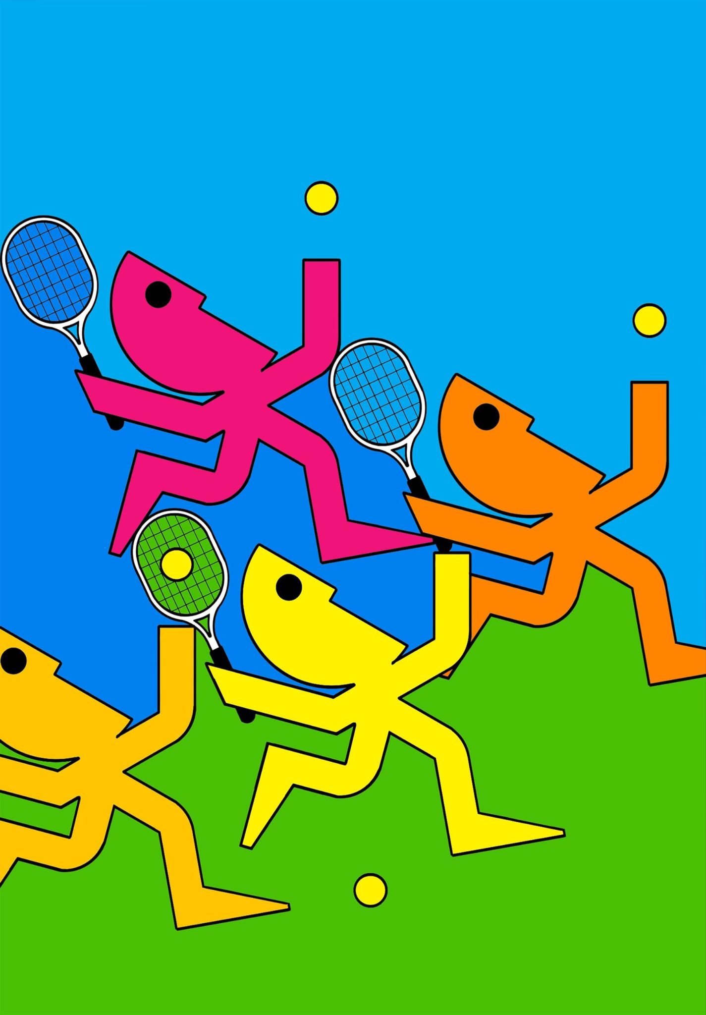 Tennis Players, Vertical by Jorge Blanco